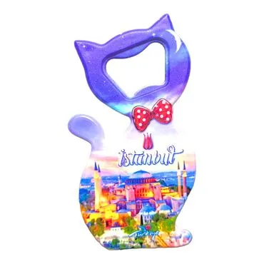 Istanbul Themed UV Cat Shaped Bottle Opener - 31