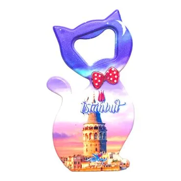 Istanbul Themed UV Cat Shaped Bottle Opener - 33
