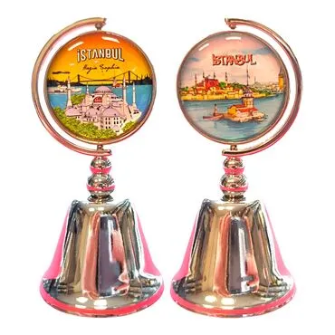Toptan İstanbul Temalı Myros Metal Yuvarlak Çan 44*90 Mm - 7