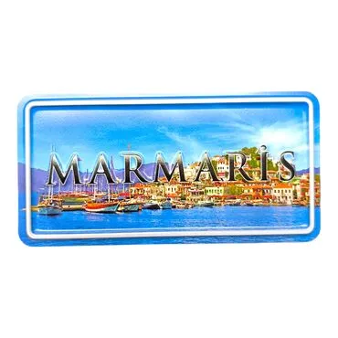 Marmaris Themed Embossed Pvc Oppression Fridge Magnet - 10