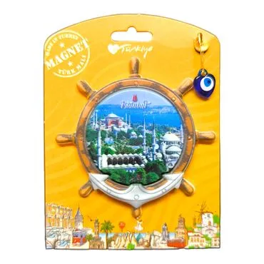 Toptan İstanbul Temalı Uv Baskılı Kartonetli Plastik Magnet - 43