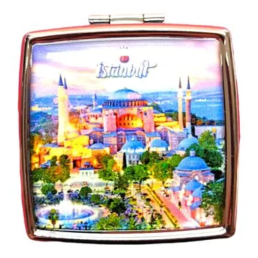 Istanbul Themed Customised Epoxy Square Pill Box 54x58x18 mm - 5