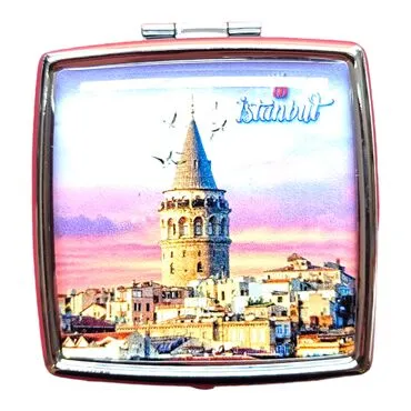 Istanbul Themed Customised Epoxy Square Pill Box 54x58x18 mm - 6