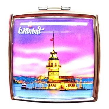 Istanbul Themed Customised Epoxy Square Pill Box 54x58x18 mm - 7