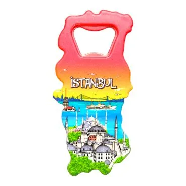 Istanbul Themed UV Map Shaped Bottle Opener - 13