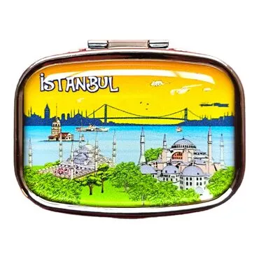 Istanbul Themed Customised Epoxy Rectangle Pill Box 57x45x15 mm - 4