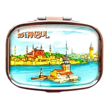 Istanbul Themed Customised Epoxy Rectangle Pill Box 57x45x15 mm - 6