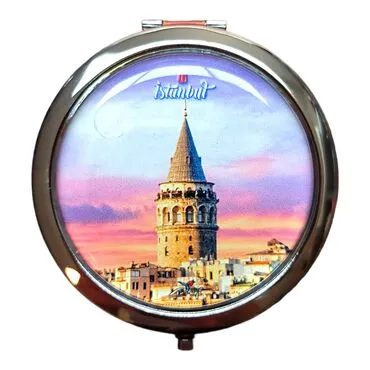 Istanbul Themed Customised Metal Epoxy Travel Make Up Compact Mirror 70x11 mm - 9