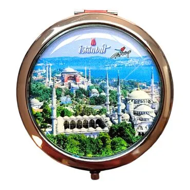 Istanbul Themed Customised Metal Epoxy Travel Make Up Compact Mirror 70x11 mm - 11