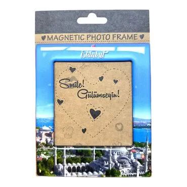 Istanbul Themed Epoxy Dome Souvenir Magnetic Photo Frame 95x115 mm - 7