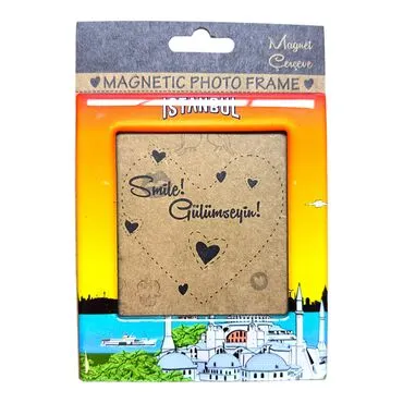 Istanbul Themed Epoxy Dome Souvenir Magnetic Photo Frame 95x115 mm - 12