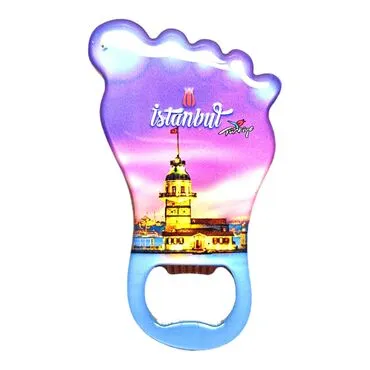Istanbul Themed Foot Shaped Metal Magnetic Bottle Opener 100x59 mm - 5