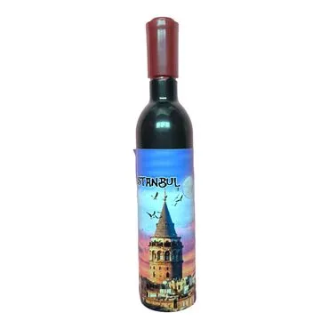 Istanbul Themed Bottle Shaped Metal Wine Bottle Corkscrew Opener-Magnetic 115x25x25 mm - 17