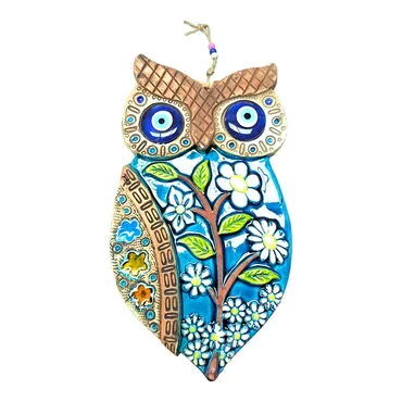 Owl Themed Nautical Ceramics Sixth Size Wall Hanging - 9