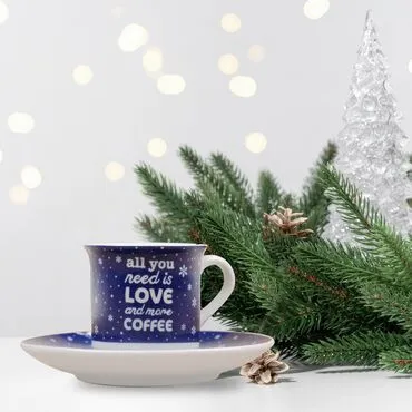 Wholesale Navy Blue Penguin Themed Coffee Cup - Standart - 3