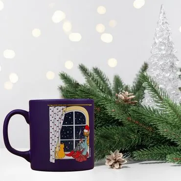 Wholesale Navy Coffee Weather Ceramic Mug
