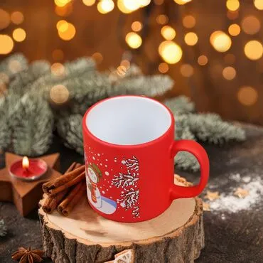 Wholesale Red Snowmen Ceramic Mug - Standart - 3