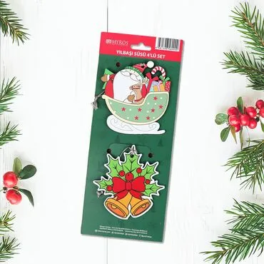 Wholesale Myros Carded New Year Decoration Set of 4 - Standart - 2