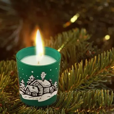 Wholesale Green Polar Bear Glass Jar Candle - Standart - 3