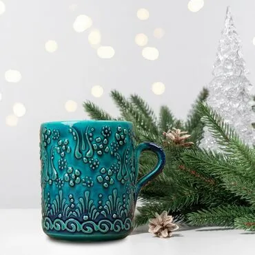 Toptan Yılbaşı Özel Çini Set-turkuaz - Standart - 3