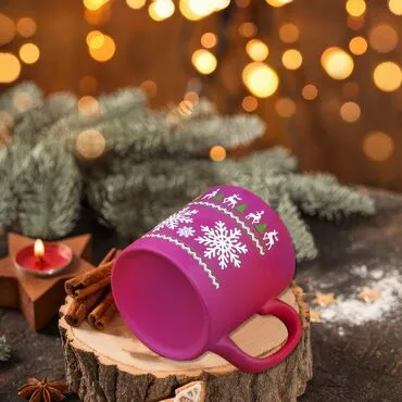 Wholesale Purple Deer Snowflake Ceramic Mug - Standart - 4