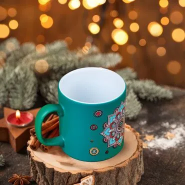 Wholesale Tile Themed Ceramic Colorful Mug - (Kırmızı A) - 5
