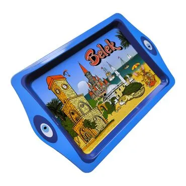 Wholesale Belek Themed Mini Metal Tray (25*16 Cm) - Standart - 2