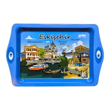Wholesale Eskişehir Themed Mini Metal Tray (25*16 Cm)