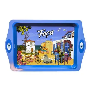 Wholesale Foça Themed Mini Metal Tray (25*16 Cm)