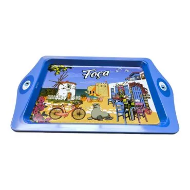 Wholesale Foça Themed Mini Metal Tray (25*16 Cm) - Standart - 3