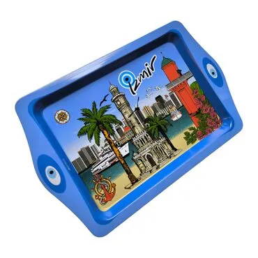 Wholesale Izmir Themed Mini Metal Tray (25*16 Cm) - Standart - 2
