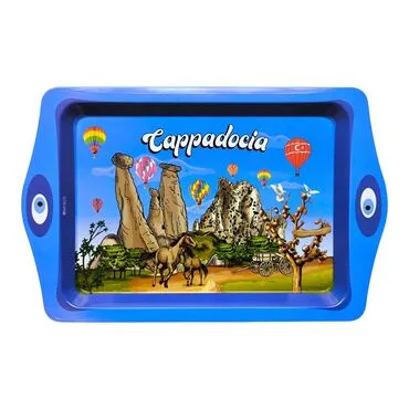 Wholesale Cappadocia Themed Mini Metal Tray (25*16 Cm)