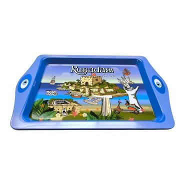 Wholesale Kusadasi Themed Mini Metal Tray (25*16 Cm) - 3