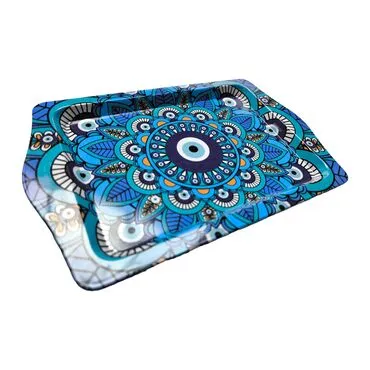 Wholesale Evil Eye Themed Mini Metal Tray (25*16 Cm) - 6