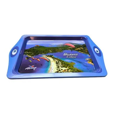 Toptan Ölüdeniz Temalı Mi̇ni̇ Metal Tepsi̇ (25*16 Cm) - Standart - 2