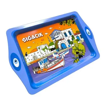 Toptan Sığacık Temalı Mi̇ni̇ Metal Tepsi̇ (25*16 Cm) - Standart - 2