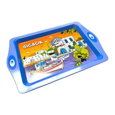 Toptan Sığacık Temalı Mi̇ni̇ Metal Tepsi̇ (25*16 Cm) - Standart - 3