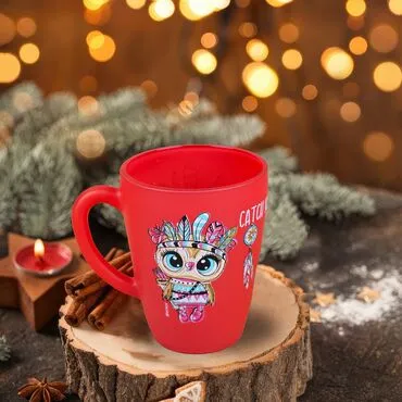 Wholesale Owl Themed Oval Glass Mug 27 Cl - Standart - 2