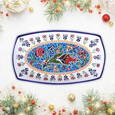 Toptan Özel Kab. Deri̇n Çi̇ni̇ Kayik Tabak 29x18x4 Cm 