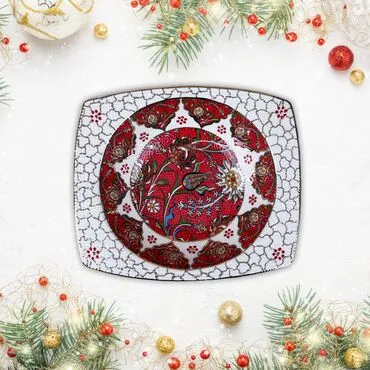 Toptan Altin Seri̇si̇ Çi̇ni̇ Kare Kayik Tabak