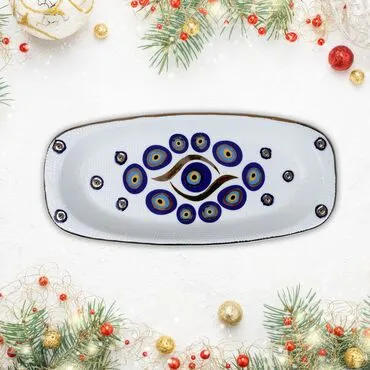 Wholesale Gold Series Chinese Evil Eye Pattern Standard Boat Plate