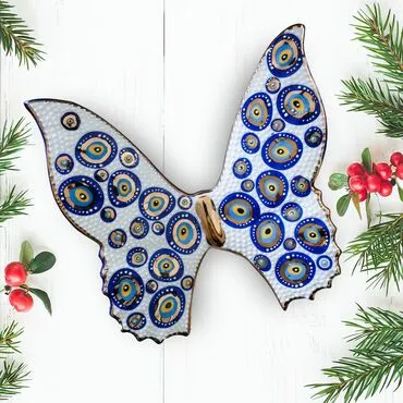 Wholesale Gold Series Evil Eye Pattern Tile Center Butterfly