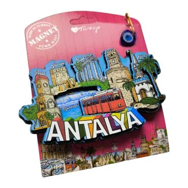 Toptan Antalya Temalı Uv Baskılı Kartonetli Ahşap Magnet - 15