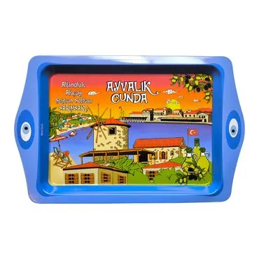 Wholesale Ayvalık Themed Mini Metal Tray (25*16 Cm) - 5