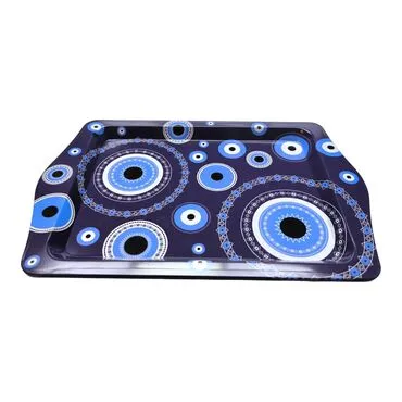 Wholesale Evil Eye Themed Mini Metal Tray (25*16 Cm) - 13