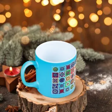 Wholesale Mandala Themed Ceramic Colorful Mug - 01 - 6