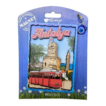 Toptan Antalya Temalı Uv Baskılı Kartonetli Ahşap Magnet - 22