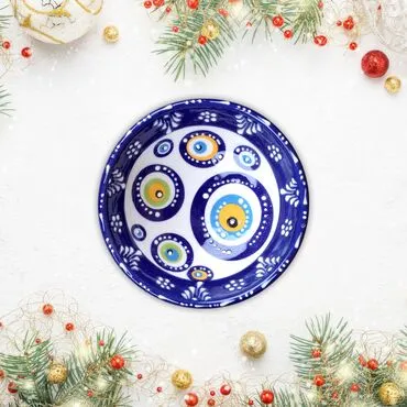 Toptan 13 Cm Nazar Özel Kabartma Kase  - 3