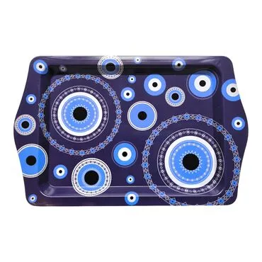 Wholesale Evil Eye Themed Mini Metal Tray (25*16 Cm) - 4