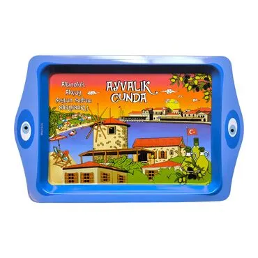 Wholesale Ayvalık Themed Mini Metal Tray (25*16 Cm) - 7